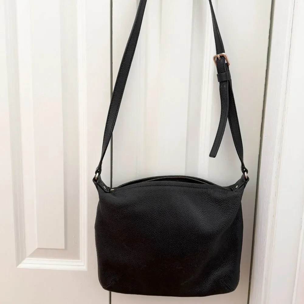 Women Kate Spade Crossbody Purse Leather Messenger Bag Black - Picture 3 of 6